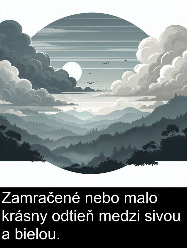 nebo: Zamračené nebo malo krásny odtieň medzi sivou a bielou.