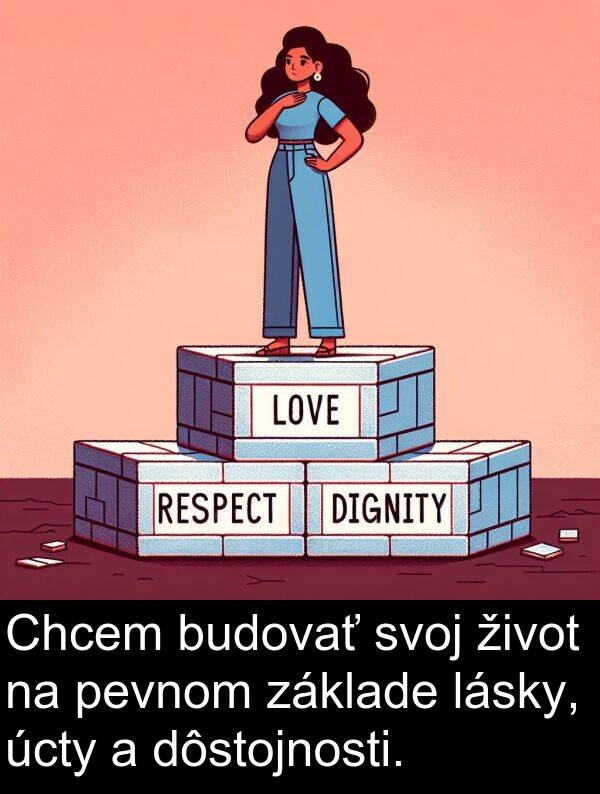 lásky: Chcem budovať svoj život na pevnom základe lásky, úcty a dôstojnosti.