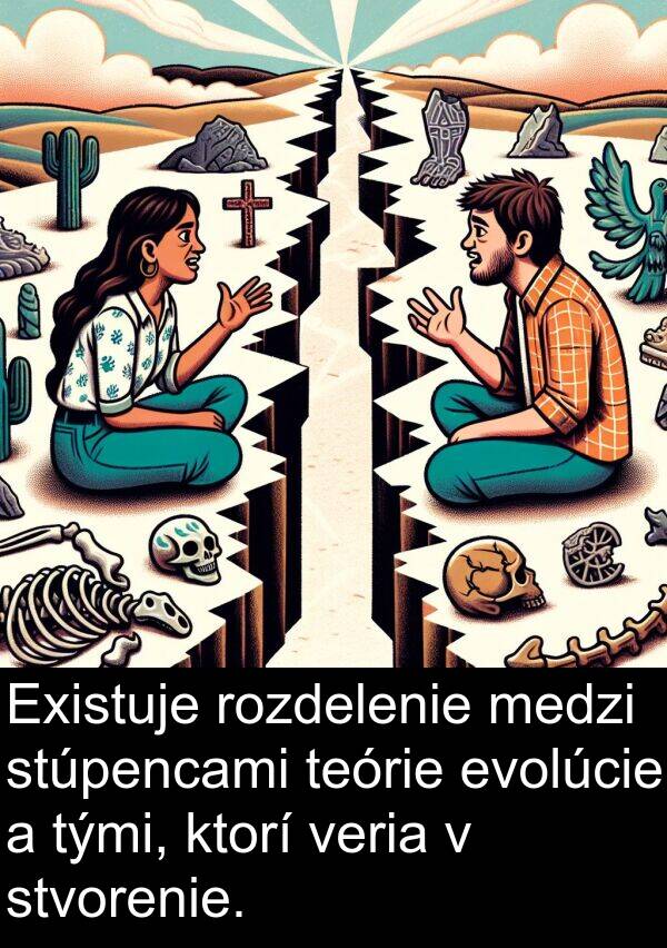 veria: Existuje rozdelenie medzi stúpencami teórie evolúcie a tými, ktorí veria v stvorenie.