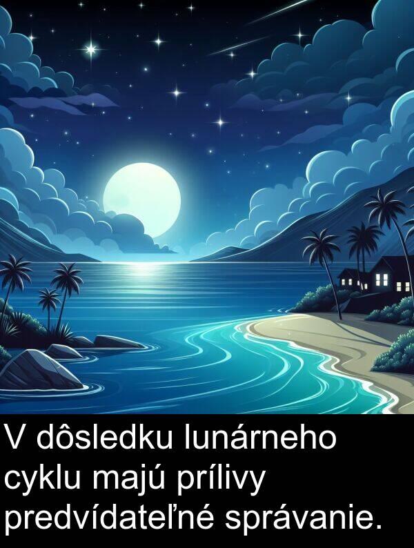 lunárneho: V dôsledku lunárneho cyklu majú prílivy predvídateľné správanie.