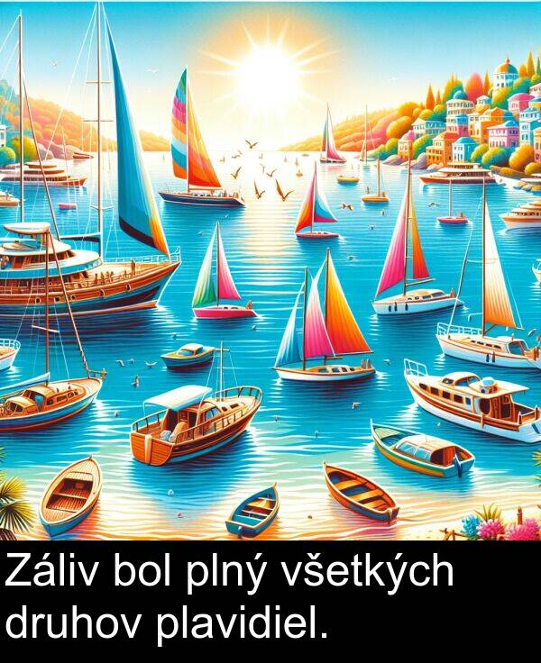 všetkých: Záliv bol plný všetkých druhov plavidiel.
