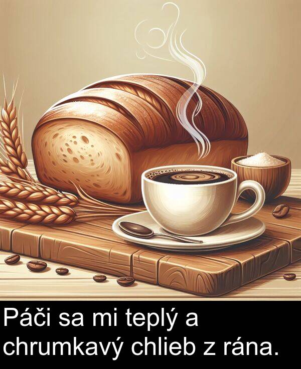 rána: Páči sa mi teplý a chrumkavý chlieb z rána.