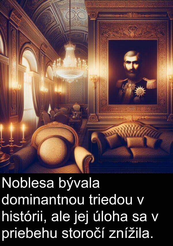 histórii: Noblesa bývala dominantnou triedou v histórii, ale jej úloha sa v priebehu storočí znížila.