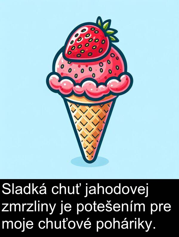 jahodovej: Sladká chuť jahodovej zmrzliny je potešením pre moje chuťové poháriky.