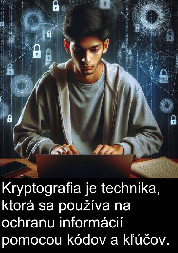 kľúčov: Kryptografia je technika, ktorá sa používa na ochranu informácií pomocou kódov a kľúčov.