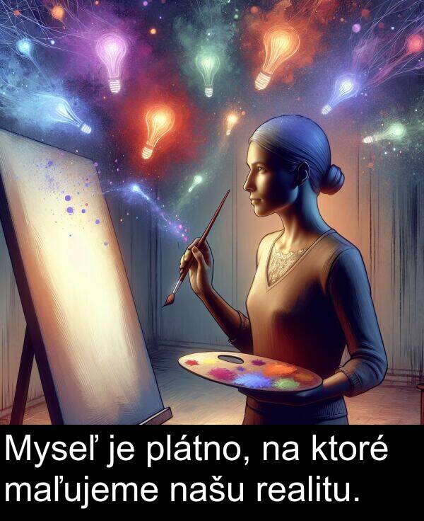 našu: Myseľ je plátno, na ktoré maľujeme našu realitu.