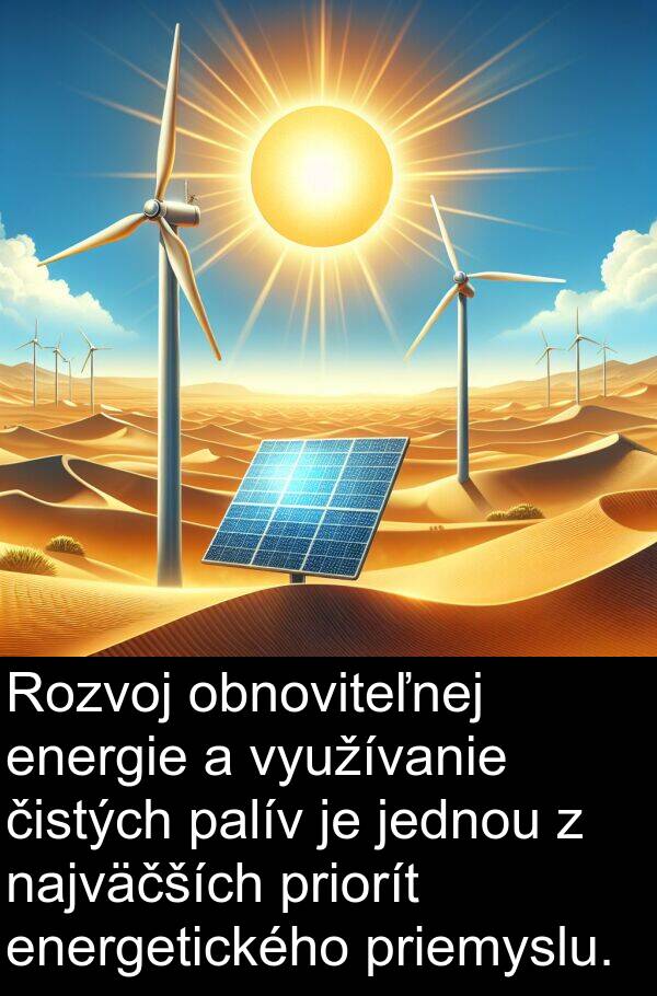 energetického: Rozvoj obnoviteľnej energie a využívanie čistých palív je jednou z najväčších priorít energetického priemyslu.
