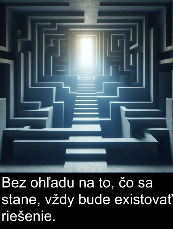 bude: Bez ohľadu na to, čo sa stane, vždy bude existovať riešenie.