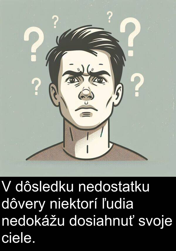 niektorí: V dôsledku nedostatku dôvery niektorí ľudia nedokážu dosiahnuť svoje ciele.