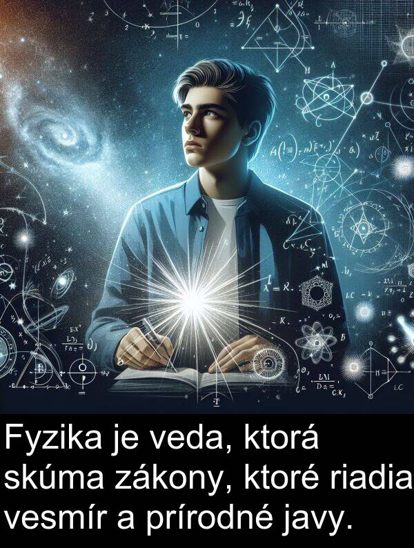 riadia: Fyzika je veda, ktorá skúma zákony, ktoré riadia vesmír a prírodné javy.