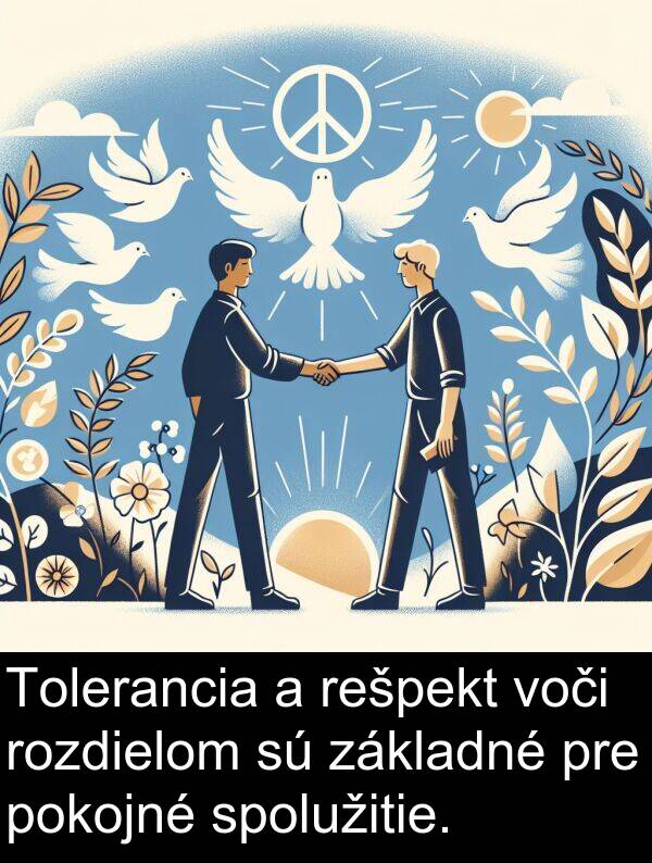 voči: Tolerancia a rešpekt voči rozdielom sú základné pre pokojné spolužitie.
