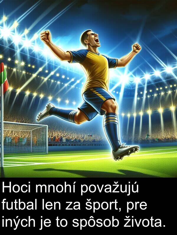 spôsob: Hoci mnohí považujú futbal len za šport, pre iných je to spôsob života.