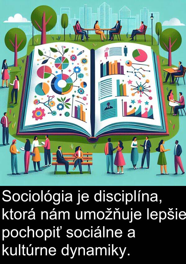 nám: Sociológia je disciplína, ktorá nám umožňuje lepšie pochopiť sociálne a kultúrne dynamiky.