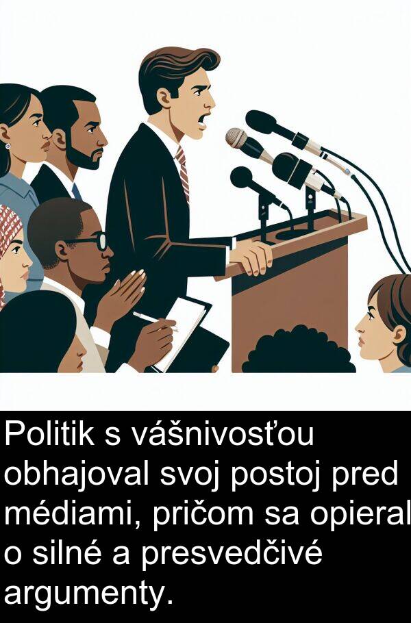 vášnivosťou: Politik s vášnivosťou obhajoval svoj postoj pred médiami, pričom sa opieral o silné a presvedčivé argumenty.