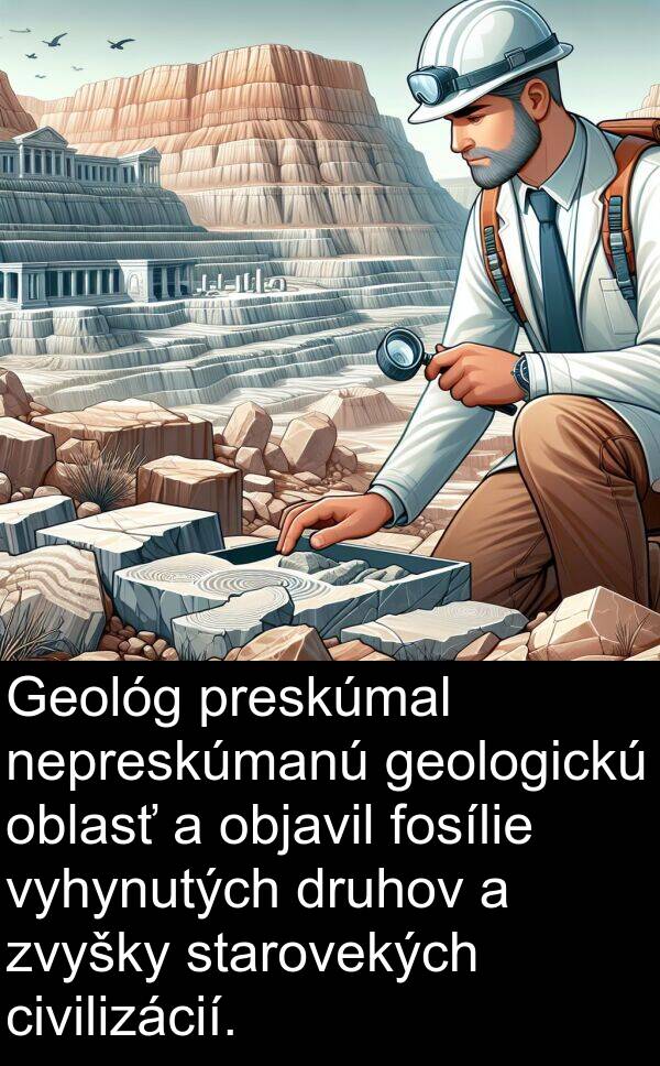 objavil: Geológ preskúmal nepreskúmanú geologickú oblasť a objavil fosílie vyhynutých druhov a zvyšky starovekých civilizácií.