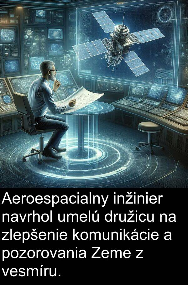 navrhol: Aeroespacialny inžinier navrhol umelú družicu na zlepšenie komunikácie a pozorovania Zeme z vesmíru.