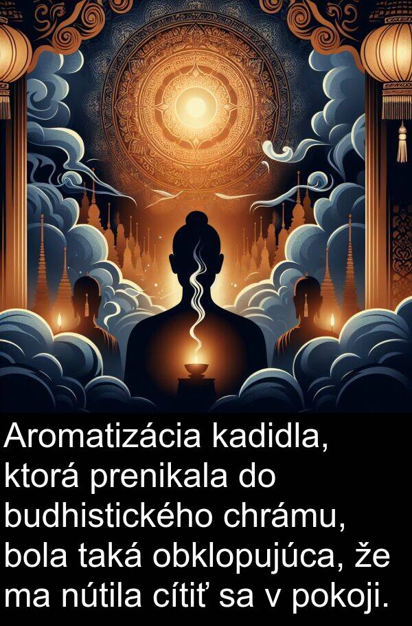 kadidla: Aromatizácia kadidla, ktorá prenikala do budhistického chrámu, bola taká obklopujúca, že ma nútila cítiť sa v pokoji.