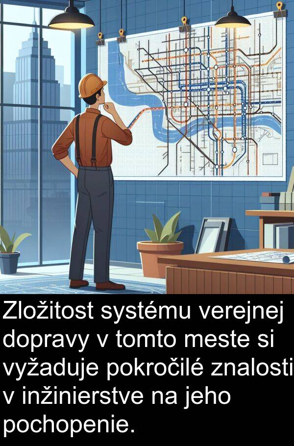 vyžaduje: Zložitost systému verejnej dopravy v tomto meste si vyžaduje pokročilé znalosti v inžinierstve na jeho pochopenie.