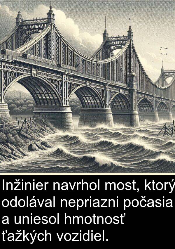 vozidiel: Inžinier navrhol most, ktorý odolával nepriazni počasia a uniesol hmotnosť ťažkých vozidiel.