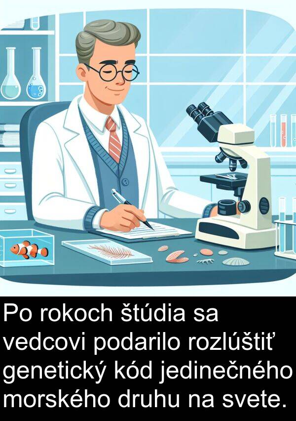 jedinečného: Po rokoch štúdia sa vedcovi podarilo rozlúštiť genetický kód jedinečného morského druhu na svete.