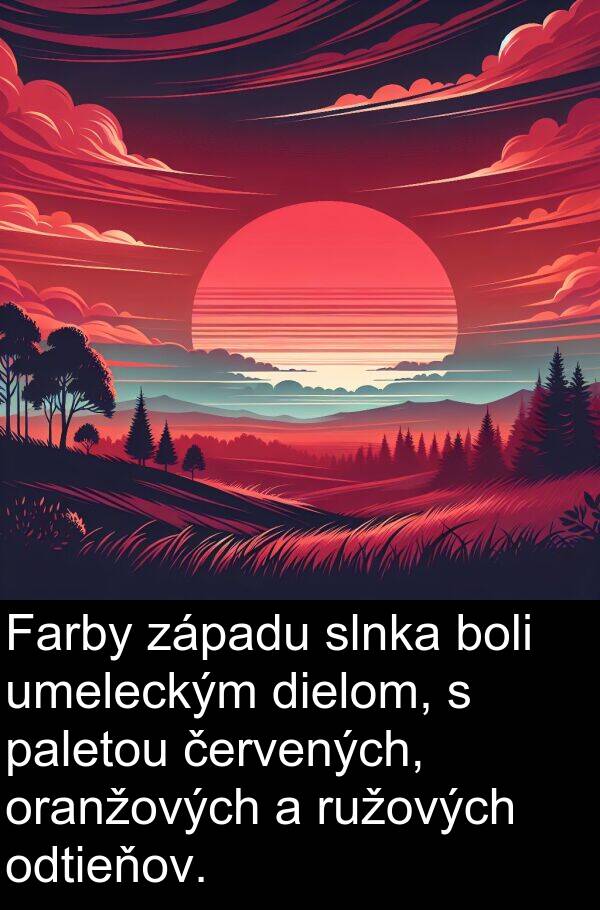 červených: Farby západu slnka boli umeleckým dielom, s paletou červených, oranžových a ružových odtieňov.