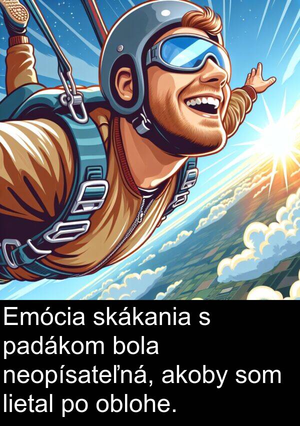 oblohe: Emócia skákania s padákom bola neopísateľná, akoby som lietal po oblohe.