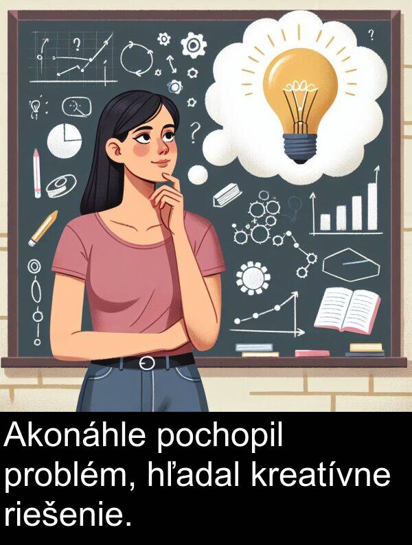 hľadal: Akonáhle pochopil problém, hľadal kreatívne riešenie.