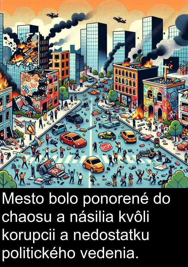 vedenia: Mesto bolo ponorené do chaosu a násilia kvôli korupcii a nedostatku politického vedenia.