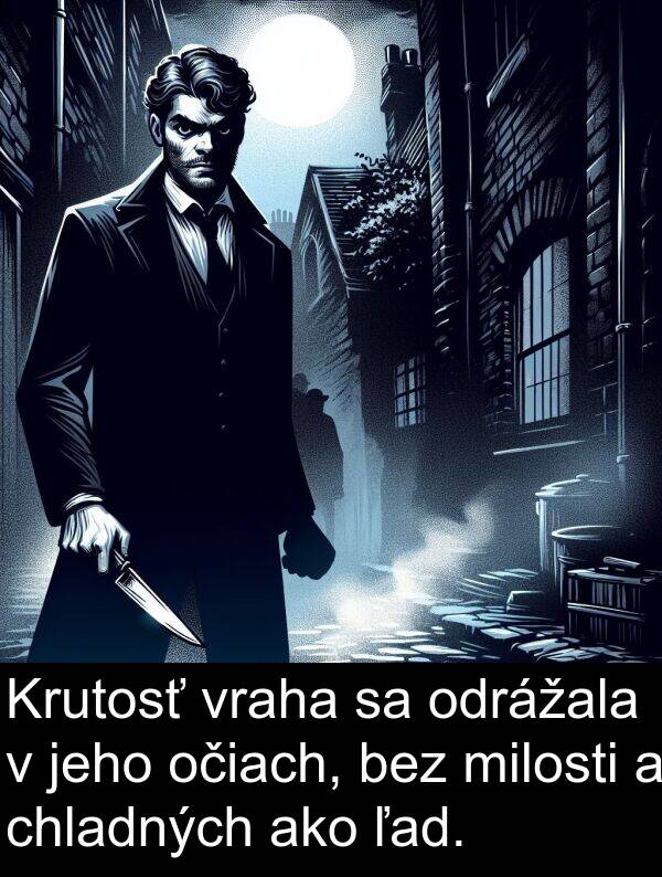 ľad: Krutosť vraha sa odrážala v jeho očiach, bez milosti a chladných ako ľad.