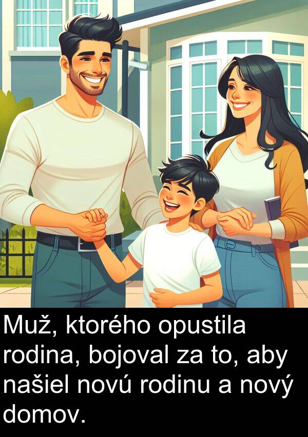 ktorého: Muž, ktorého opustila rodina, bojoval za to, aby našiel novú rodinu a nový domov.