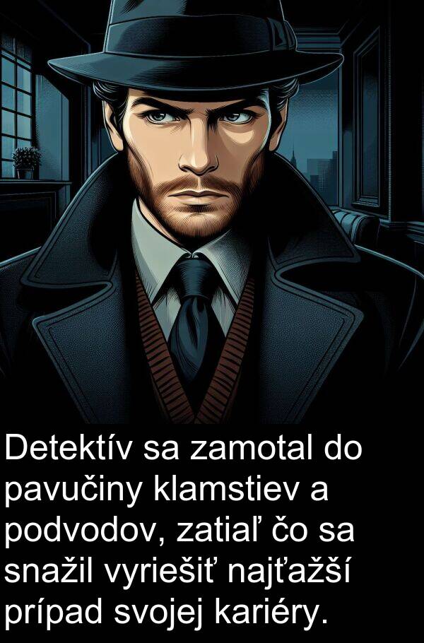 kariéry: Detektív sa zamotal do pavučiny klamstiev a podvodov, zatiaľ čo sa snažil vyriešiť najťažší prípad svojej kariéry.