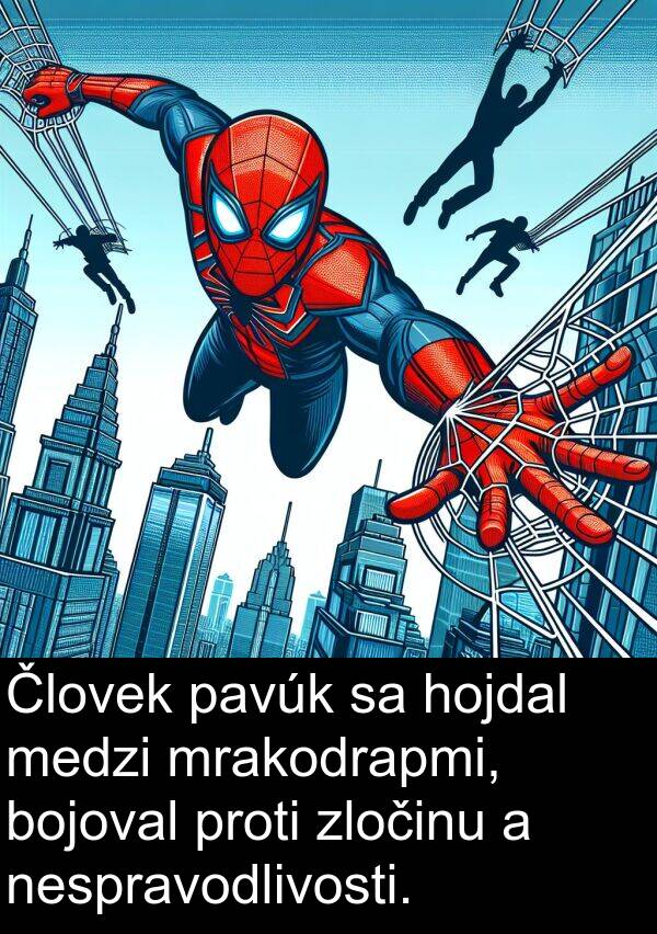 nespravodlivosti: Človek pavúk sa hojdal medzi mrakodrapmi, bojoval proti zločinu a nespravodlivosti.