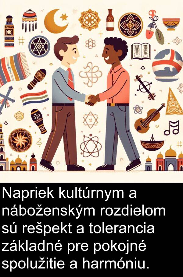 náboženským: Napriek kultúrnym a náboženským rozdielom sú rešpekt a tolerancia základné pre pokojné spolužitie a harmóniu.