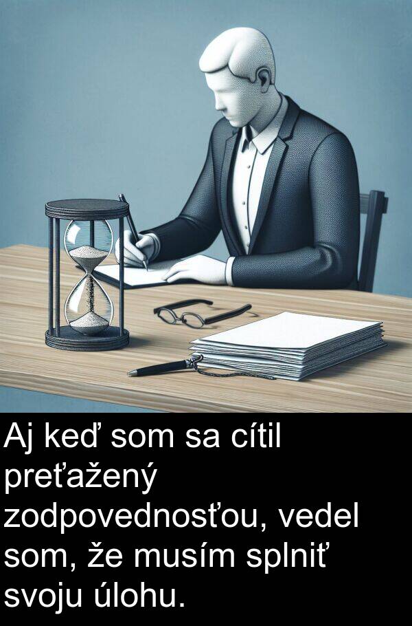 vedel: Aj keď som sa cítil preťažený zodpovednosťou, vedel som, že musím splniť svoju úlohu.