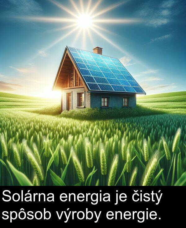 čistý: Solárna energia je čistý spôsob výroby energie.
