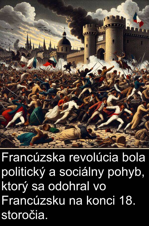 konci: Francúzska revolúcia bola politický a sociálny pohyb, ktorý sa odohral vo Francúzsku na konci 18. storočia.