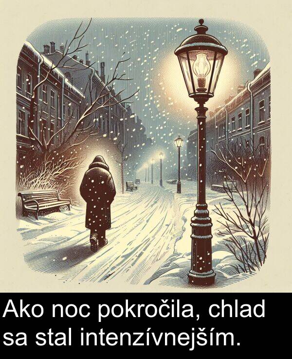 noc: Ako noc pokročila, chlad sa stal intenzívnejším.
