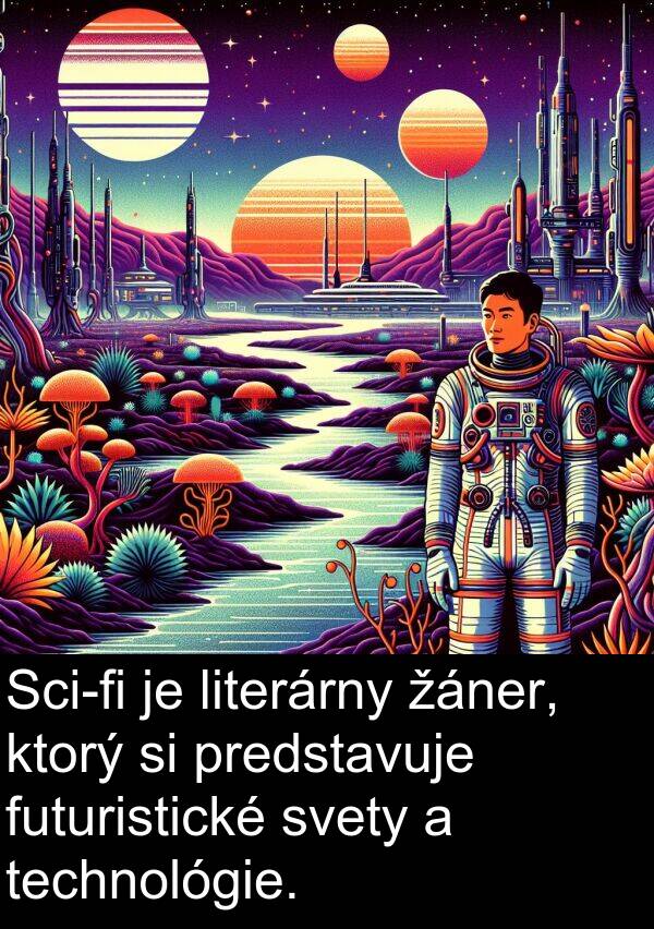 predstavuje: Sci-fi je literárny žáner, ktorý si predstavuje futuristické svety a technológie.