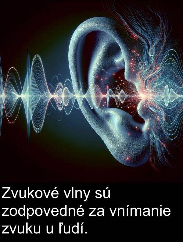 vlny: Zvukové vlny sú zodpovedné za vnímanie zvuku u ľudí.