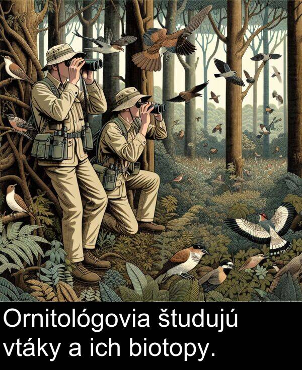 ich: Ornitológovia študujú vtáky a ich biotopy.