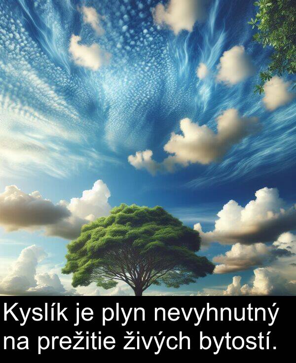 nevyhnutný: Kyslík je plyn nevyhnutný na prežitie živých bytostí.