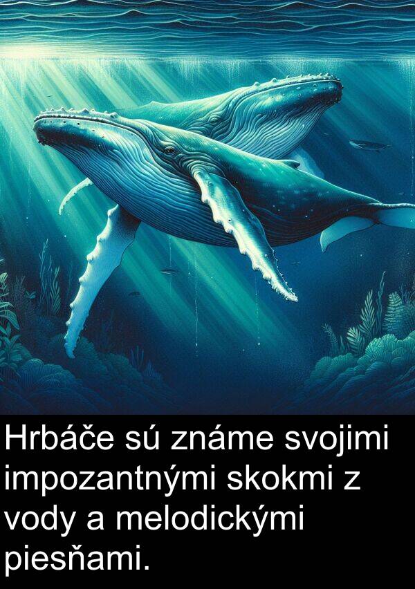 impozantnými: Hrbáče sú známe svojimi impozantnými skokmi z vody a melodickými piesňami.