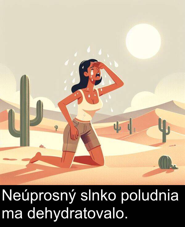 slnko: Neúprosný slnko poludnia ma dehydratovalo.