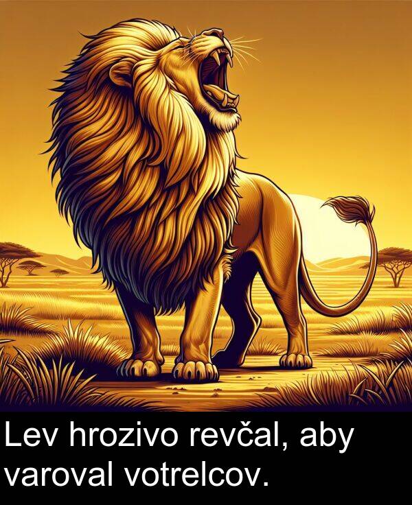 varoval: Lev hrozivo revčal, aby varoval votrelcov.