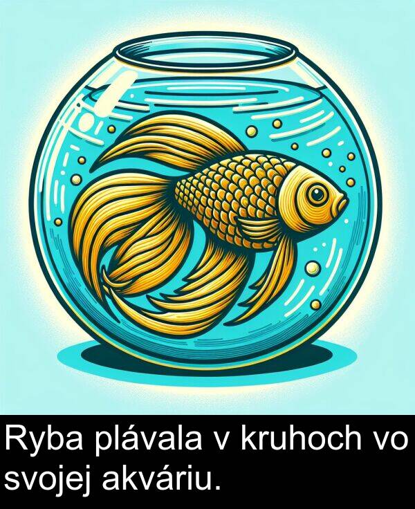 kruhoch: Ryba plávala v kruhoch vo svojej akváriu.