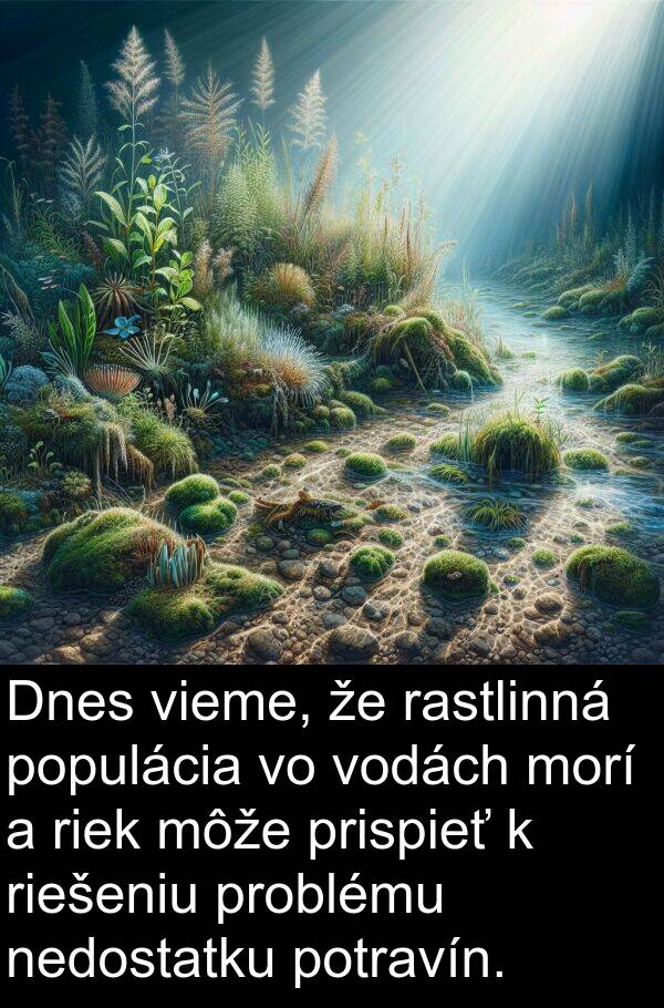 vodách: Dnes vieme, že rastlinná populácia vo vodách morí a riek môže prispieť k riešeniu problému nedostatku potravín.