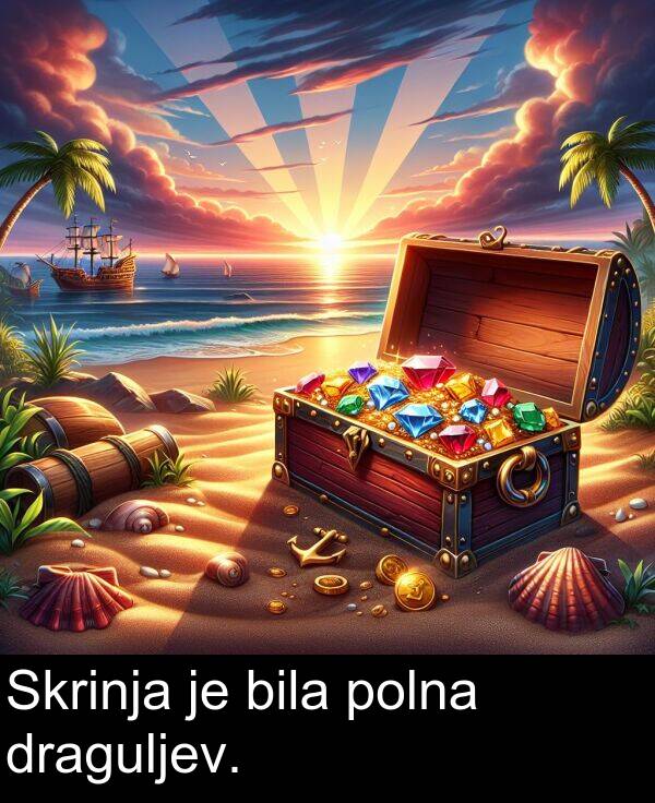 bila: Skrinja je bila polna draguljev.