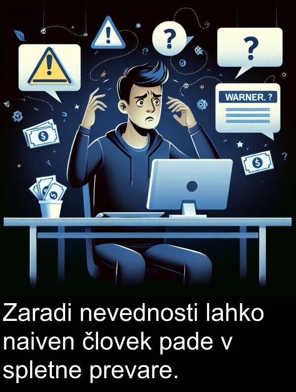 pade: Zaradi nevednosti lahko naiven človek pade v spletne prevare.