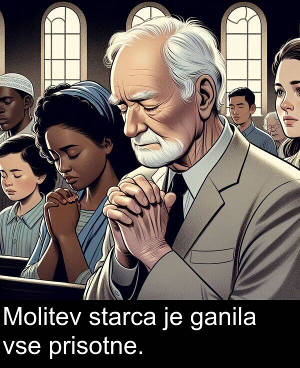ganila: Molitev starca je ganila vse prisotne.