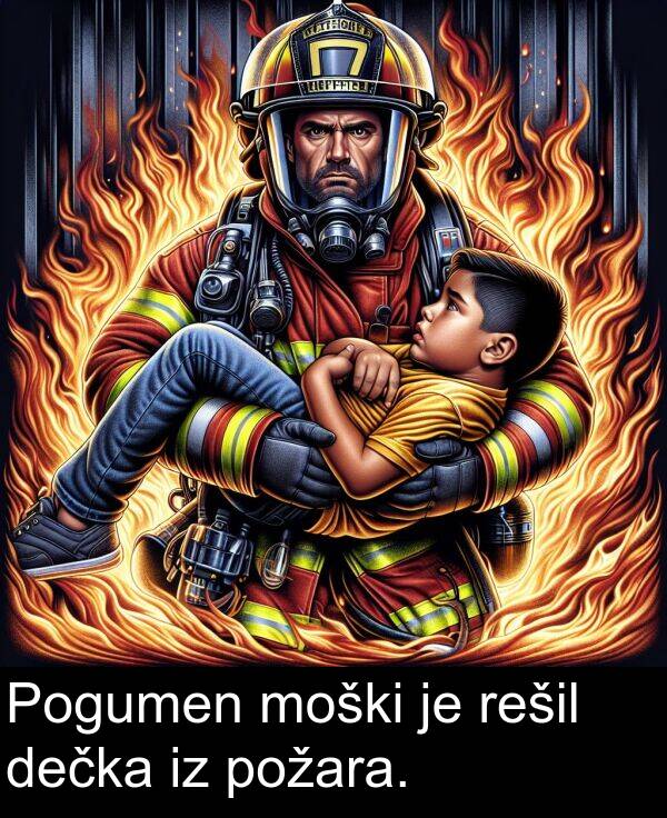 rešil: Pogumen moški je rešil dečka iz požara.